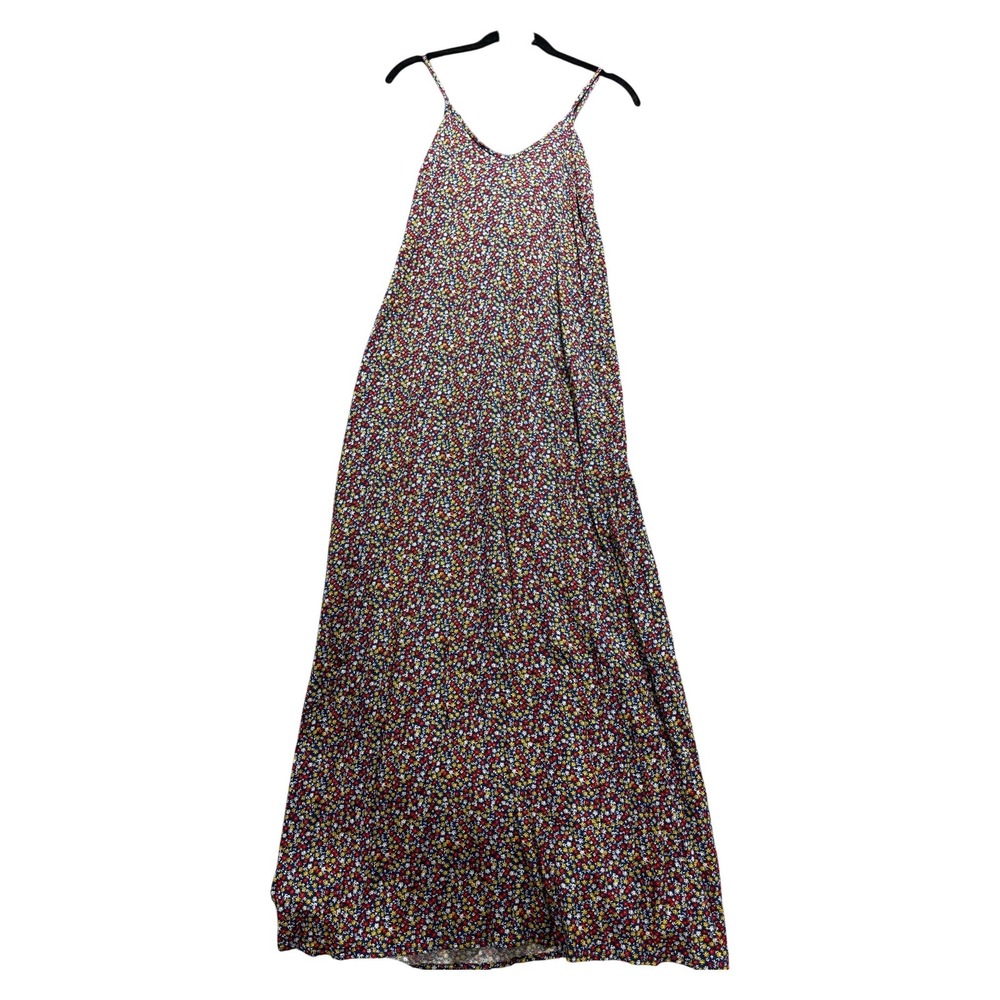Old Navy M Navy Blue Floral Cami Maxi Dress Womens Boho Casual Ditsy